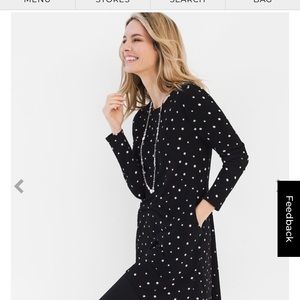 Chico’s delightful dots button back tunic NWT 2